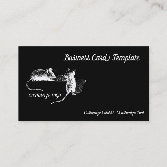 Cheese Eating Mice Mouse Logo Business Card (Front)