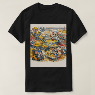 Cheese Factory Crew: Cartoon Mice T-Shirt