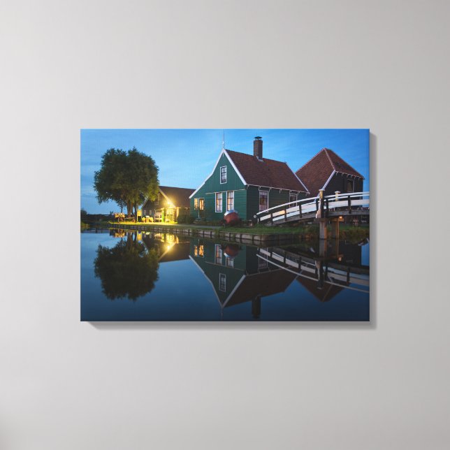 Cheese farm house at twilight in Holland Canvas Print (Front)