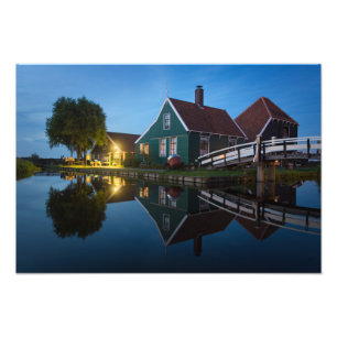 Cheese farm house at twilight in Holland Photo Print
