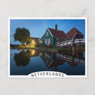 Cheese farm house at twilight in Holland Postcard