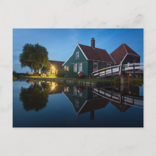 Cheese farm house at twilight in Holland Postcard