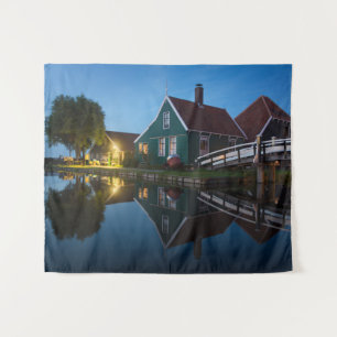 Cheese farm house at twilight in Holland Tapestry