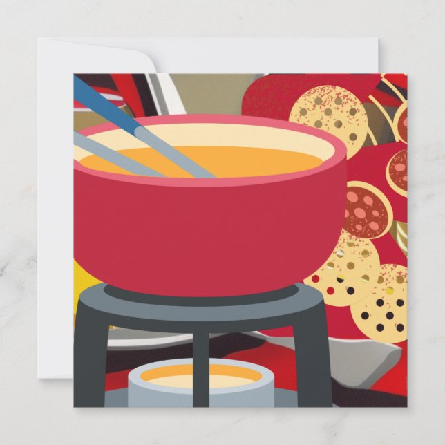 Cheese Fondue Holiday Card (Front)