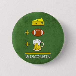 Cheese Football Beer Wisconsin Funny 6 Cm Round Badge