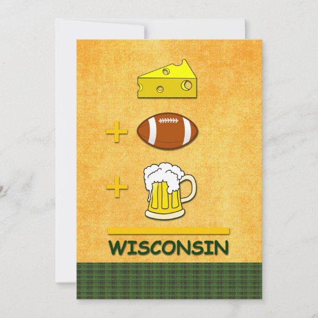 Cheese Football Beer Wisconsin Invitation (Front)