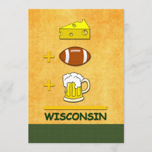 Cheese Football Beer Wisconsin Invitation
