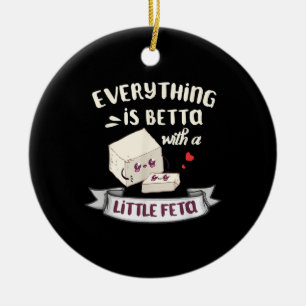 Cheese From Greece  -  Feta Enthusiasts Ceramic Tree Decoration