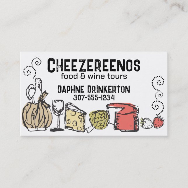 cheese fruit wine chef catering business card (Front)