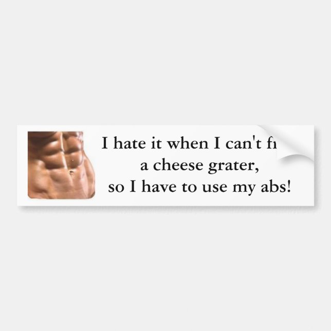 Cheese Grater Abs Bumper Sticker - Customisable (Front)