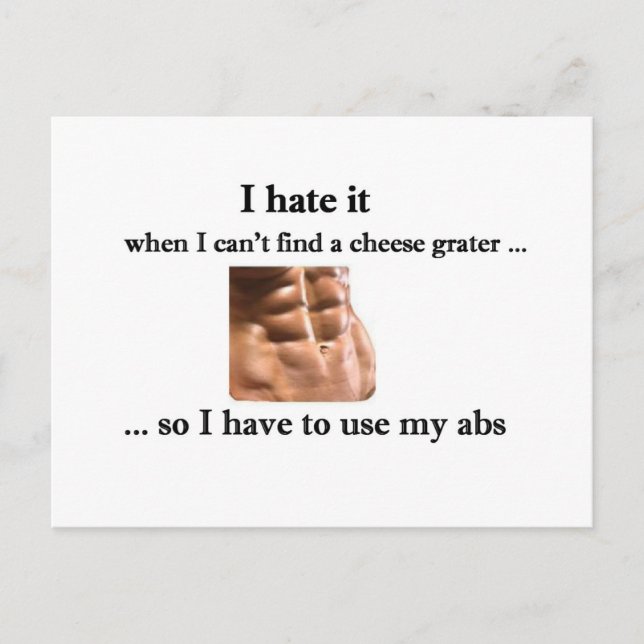 Cheese Grater Abs Postcard - Customisable (Front)
