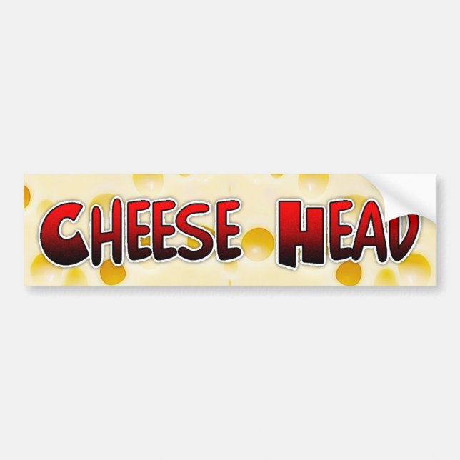 Cheese Head Wisconsin Humour Bumper Sticker (Front)
