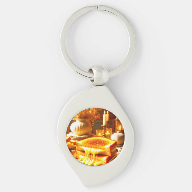 Cheese Heaven: The Ultimate Comfort Food Key Ring (Front)