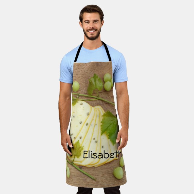 cheese in slices with grapes  apron (Worn)