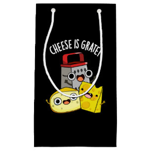 Cheese Is Grate Funny Food Pun Dark BG Small Gift Bag