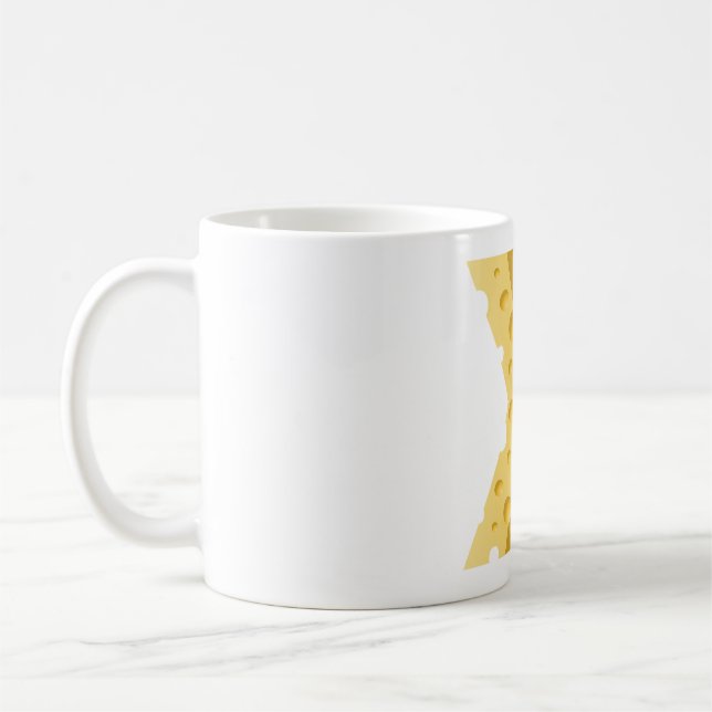 Cheese Letter X Typography Coffee Mug (Left)