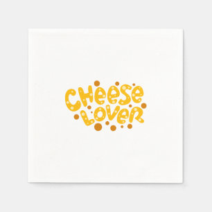 Cheese Lover Yellow and Orange Typography Napkin
