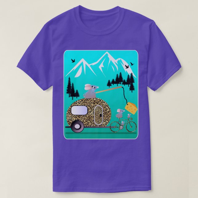CHEESE MOTIVATION MICE CAMPER BIKE TOUR MOUNTAIN C T-Shirt (Design Front)