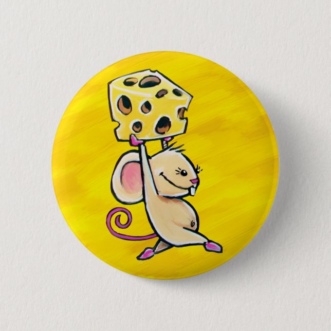 Cheese Mouse 6 Cm Round Badge (Front)