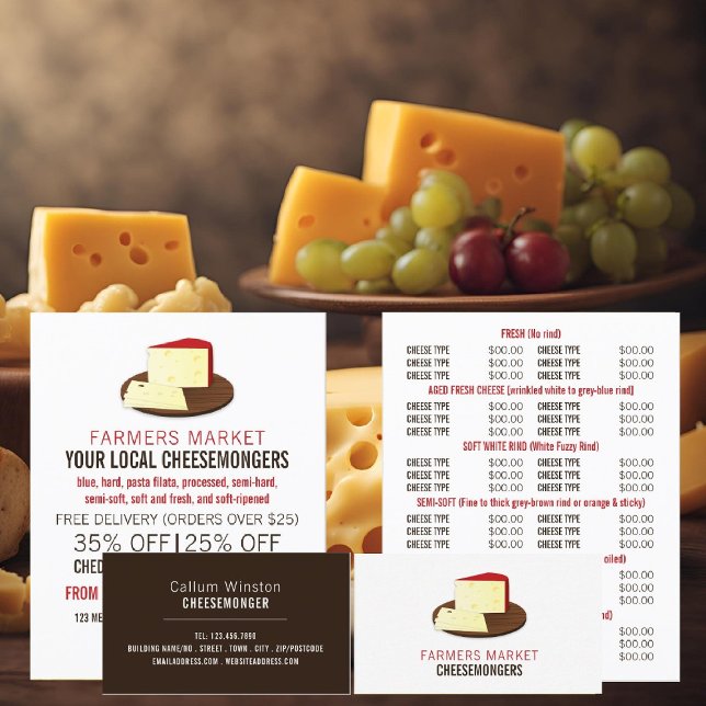 Cheese on Board, Cheesemonger Advertising Flyer (Creator Uploaded)