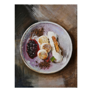Cheese Pancakes with Berries – Gourmet Food Poster