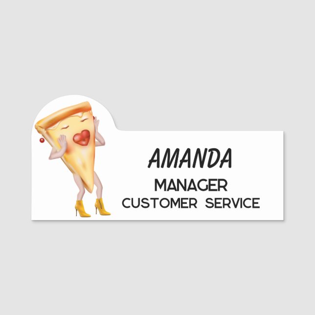 Cheese Pizza Slice Name Tag (Front)