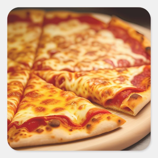Cheese Pizza Square Sticker (Front)