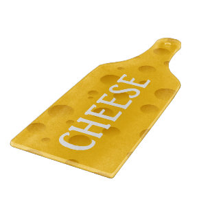Cheese plank paddle shape glass cutting board
