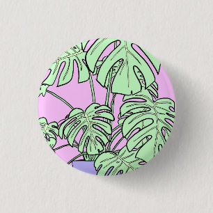 Cheese plant badge, pin, button, palnt lover pin