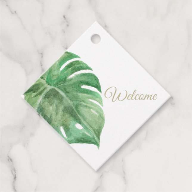 Cheese Plant Leaf Favour Tags (Front)