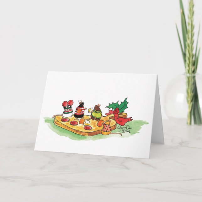 Cheese Plate Party Holiday Card (Front)