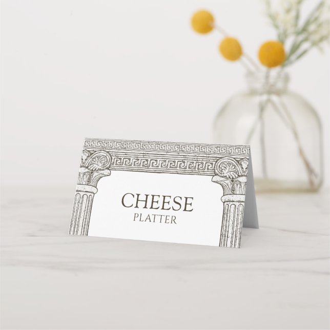 Cheese Platter Buffet Sign, Label for Toga Party Place Card (Front)