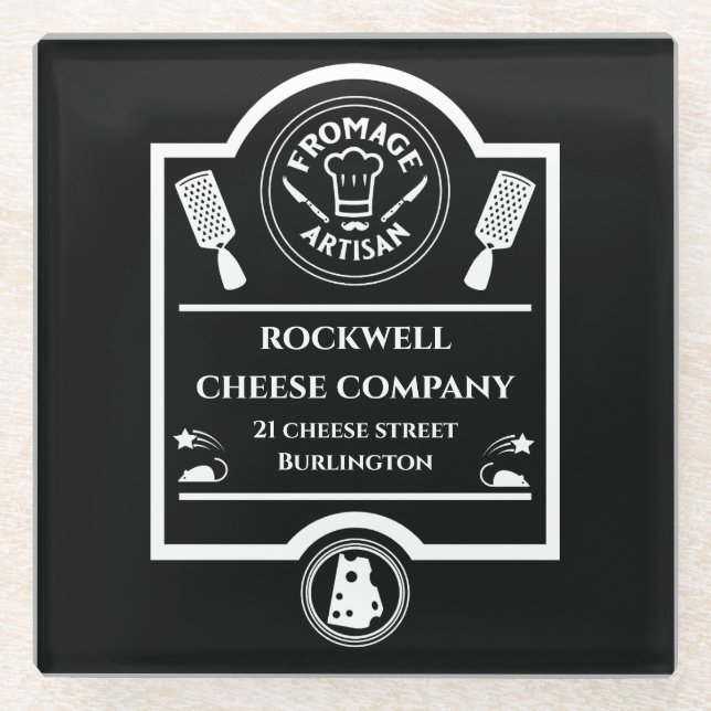 Cheese Producer Glass Coaster (Front)