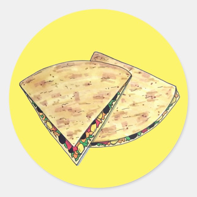 Cheese Quesadillas Mexican Food Appetizer Queso Classic Round Sticker (Front)