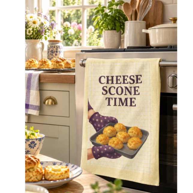 Cheese Scone Tea Towel | Baking Gift for Her (Cheese Scone Tea Towel - fun baking gift for nannas, home bakers and cosy kitchens.)