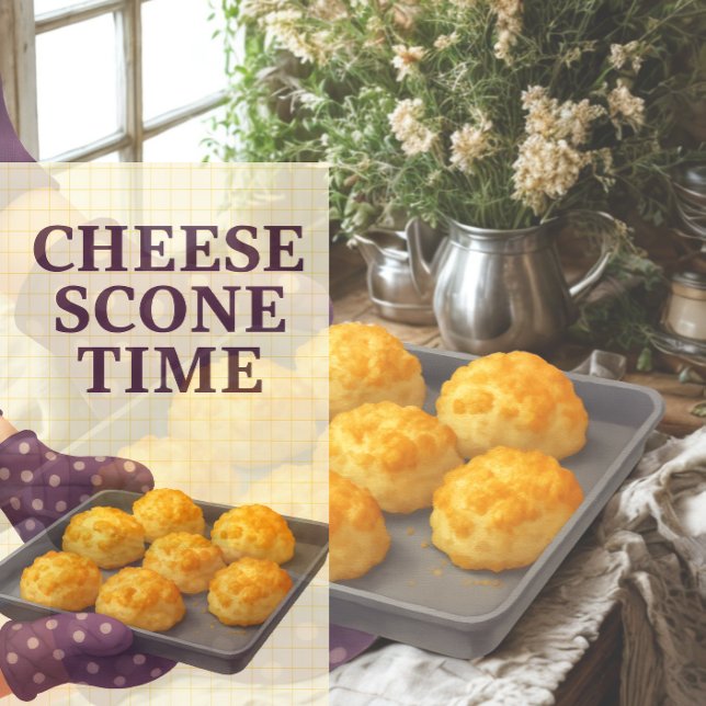 Cheese Scone Tea Towel Gift for Bakers | Farmhouse (Warm, golden cheese scones fresh from the oven—perfect cozy kitchen moments.)