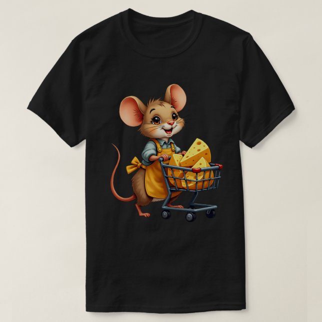 Cheese Shopper Mouse T-Shirt (Design Front)