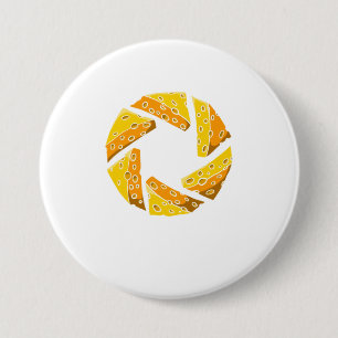 Cheese Shutter  Swiss Cheese Camera Shutter Graph 7.5 Cm Round Badge