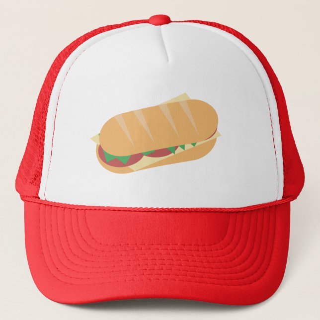 Cheese Sub Sandwich Foodie Trucker Hat (Front)