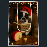 Cheese Tax Christmas gift bag - Boston Terrier<br><div class="desc">Individually designed Christmas gift bag featuring a cute as a button Boston Terrier reading a book entitled 'Cheese Tax at Home Regulations 2025'.

We all know The Cheese Tax must be paid - rules are rules!</div>