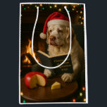 Cheese Tax Christmas gift bag - Clumber Spaniel<br><div class="desc">Individually designed Christmas gift bag featuring a very handsome Clumber Spaniel reading a book entitled 'Cheese Tax at Home Regulations 2025'.

We all know The Cheese Tax must be paid - rules are rules!</div>
