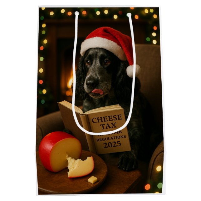 Cheese Tax Christmas gift bag - Cocker Spaniel (Back)