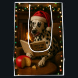 Cheese Tax Christmas gift bag - Dalmation<br><div class="desc">Individually designed Christmas gift bag featuring a beautiful Dalmation reading a book entitled 'Cheese Tax at Home Regulations 2025'.

We all know The Cheese Tax must be paid - rules are rules!</div>