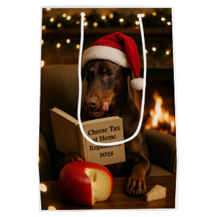 Cheese Tax Christmas gift bag - Doberman