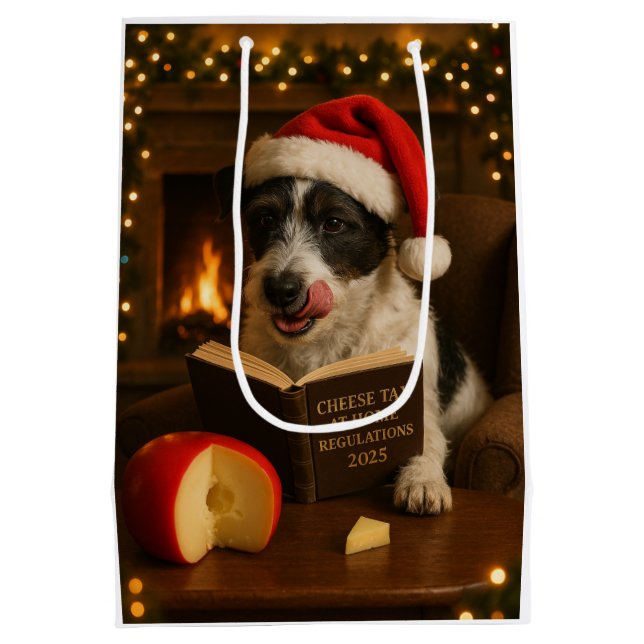 Cheese Tax Christmas gift bag - Jack Russell (Back)