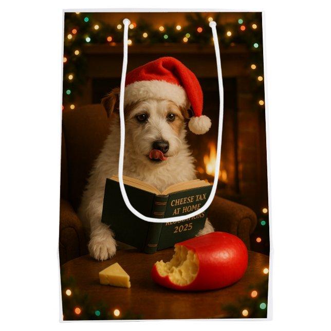 Cheese Tax Christmas gift bag - Jack Russell (Back)
