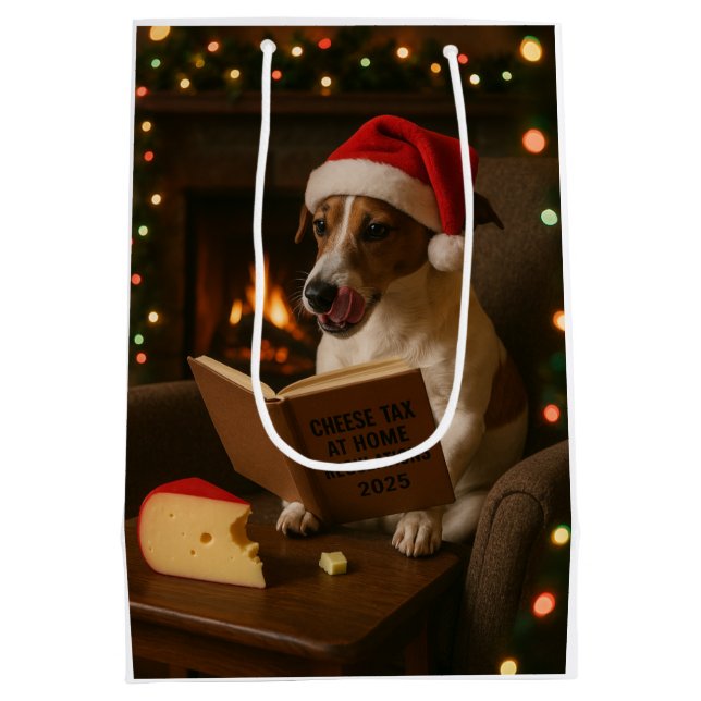 Cheese Tax Christmas gift bag - Jack Russell (Back)
