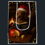 Cheese Tax Christmas gift bag - Poodle<br><div class="desc">Individually designed Christmas gift bag featuring a brown Poodle reading a book entitled 'Cheese Tax at Home Regulations 2025'.

We all know The Cheese Tax must be paid - rules are rules!</div>