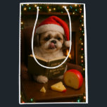 Cheese Tax Christmas gift bag - Shih Tzu<br><div class="desc">Individually designed Christmas gift bag featuring a vreally cute Shih Tau dog reading a book entitled 'Cheese Tax at Home Regulations 2025'.

We all know The Cheese Tax must be paid - rules are rules!</div>