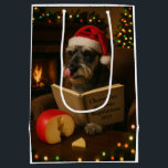 Cheese Tax Christmas gift bag with Schnauzer<br><div class="desc">Individually designed Christmas gift bag featuring a gorgeous Schnauzer reading a book entitled 'Cheese Tax at Home Regulations 2025'.

We all know The Cheese Tax must be paid - rules are rules!</div>